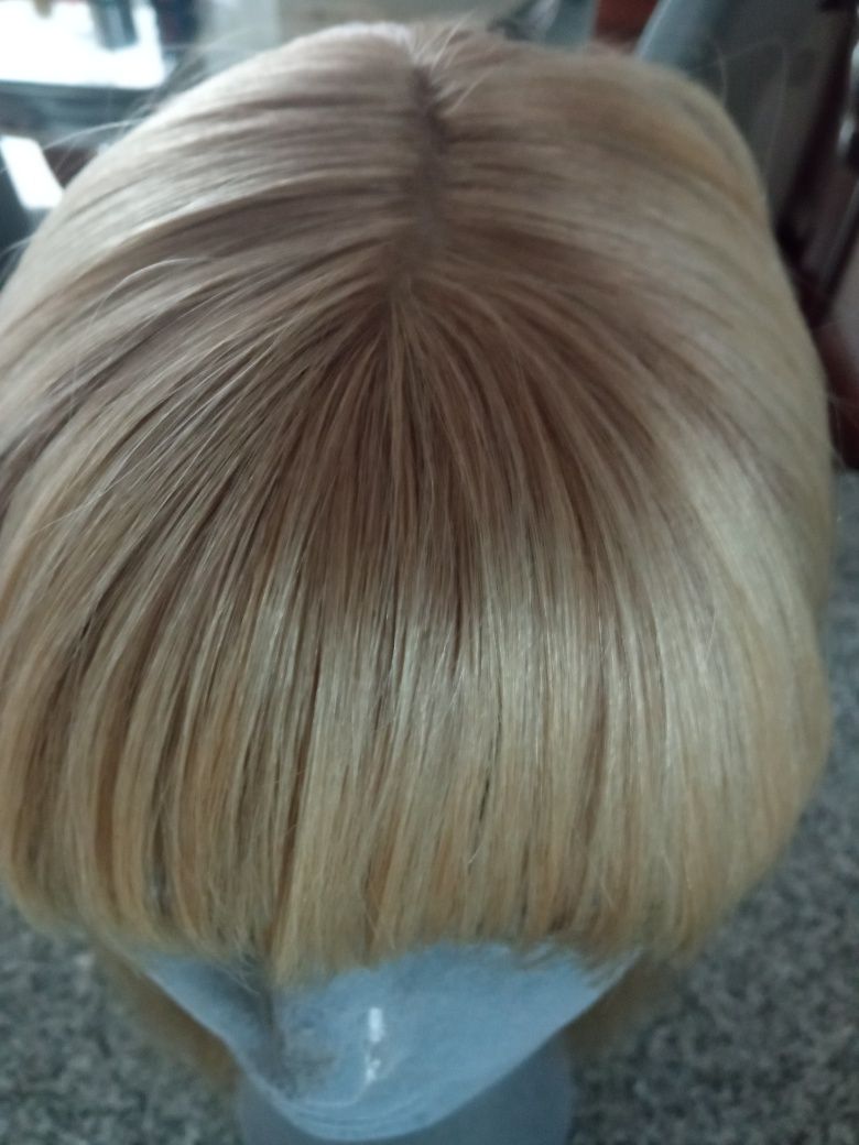 Topper tupet blond włosy naturalne 45 cm