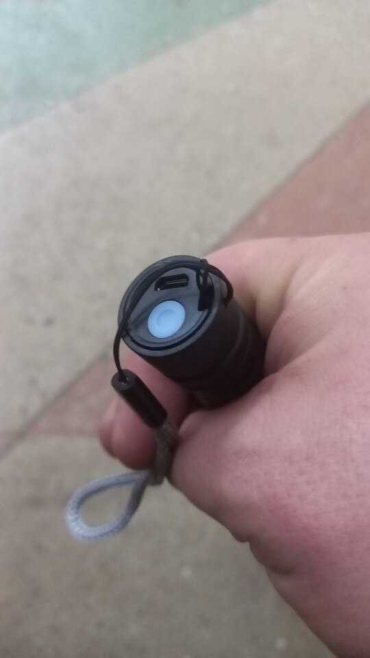 аккумуляторний usb кишеньковий ліхтарик на ремінці