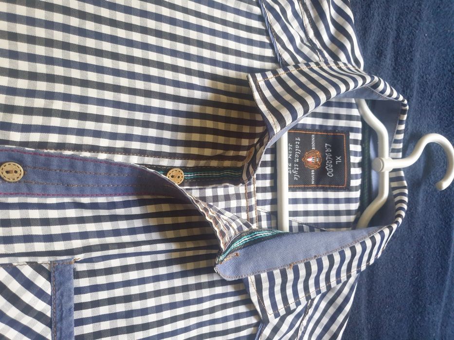 2 szt.Koszula męska+letnia krótki rękaw w kratkę. Długi i krótk