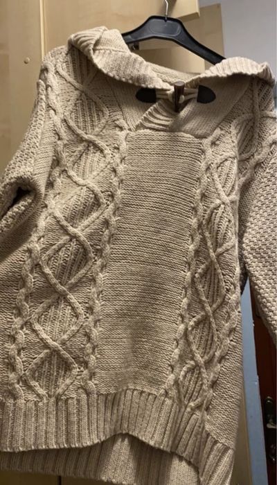 Sweter meski cieply z kapturem l