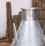 Metalowy baniak wazon donica z uchwytami stalowy 32cm