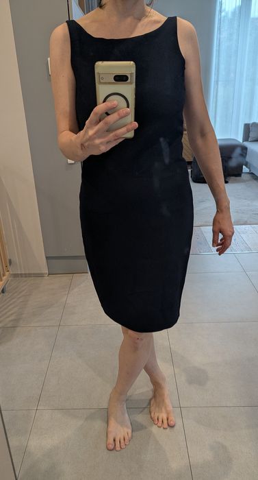 Elegancka granatowa sukienka Hexeline