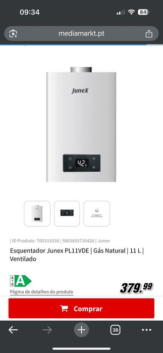 Esquentador a gás Natural Jonex