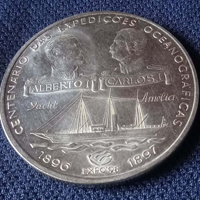 moeda 1000 escudos prata (centenario das expediccoes oceanograficas )