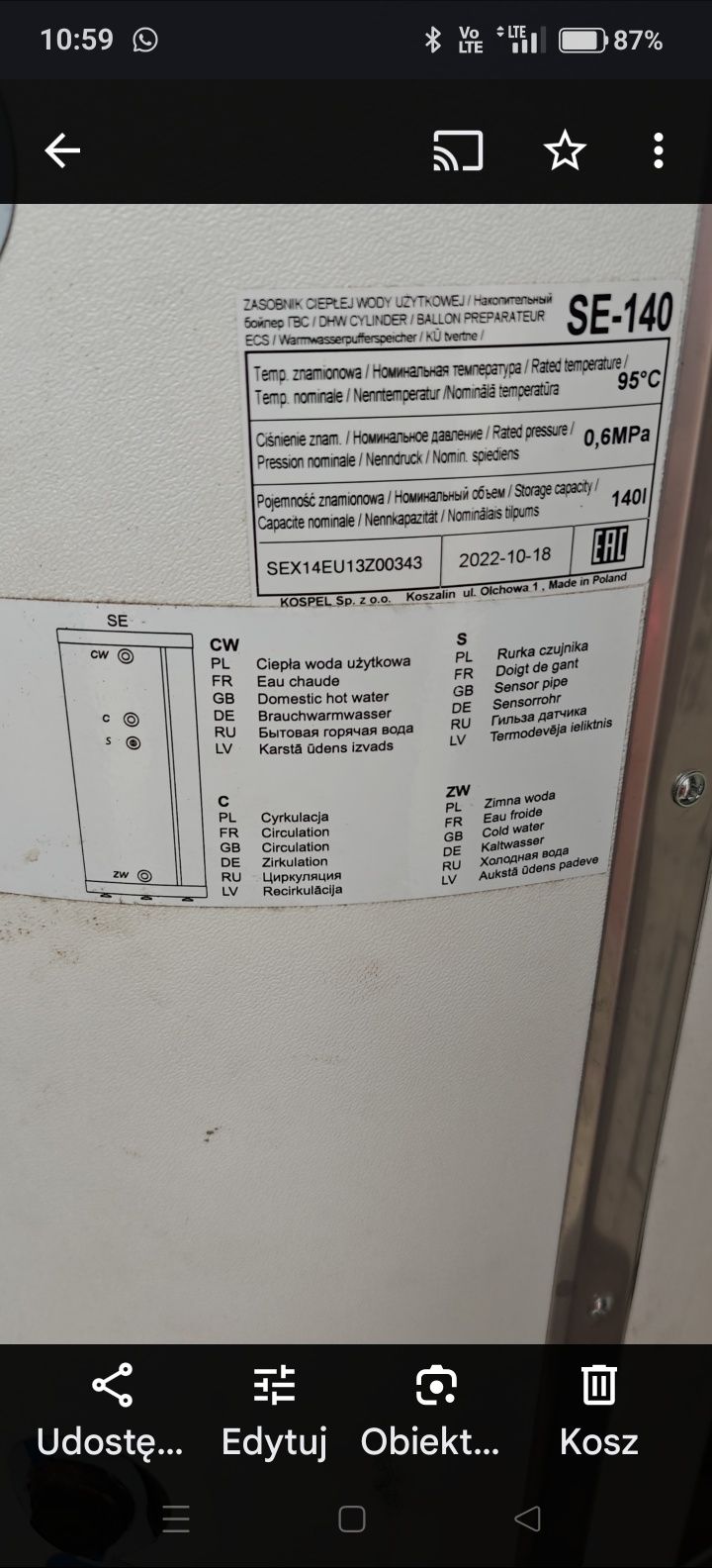 Podgrzewacz wody , bojler, zasobnik ciepłej wody , ogrzewacz