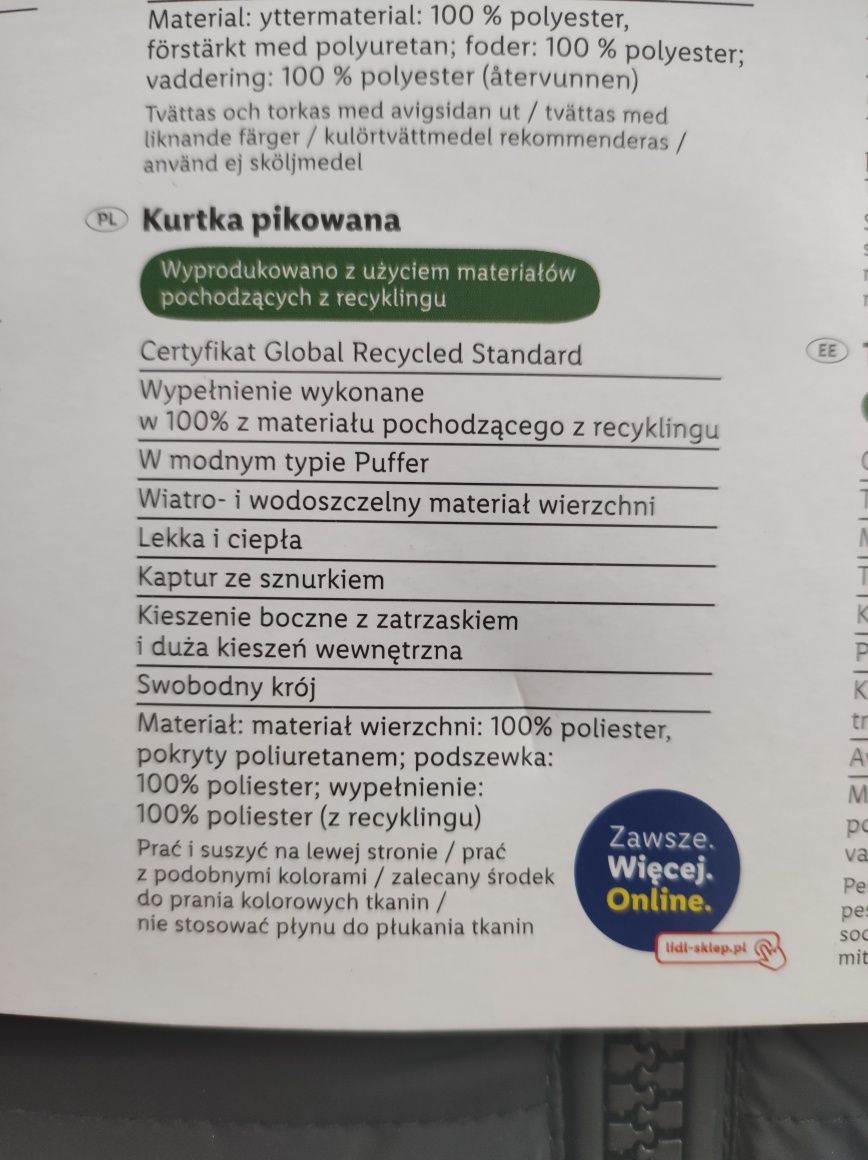 Kurtka zimowa męska pikowana czarna L