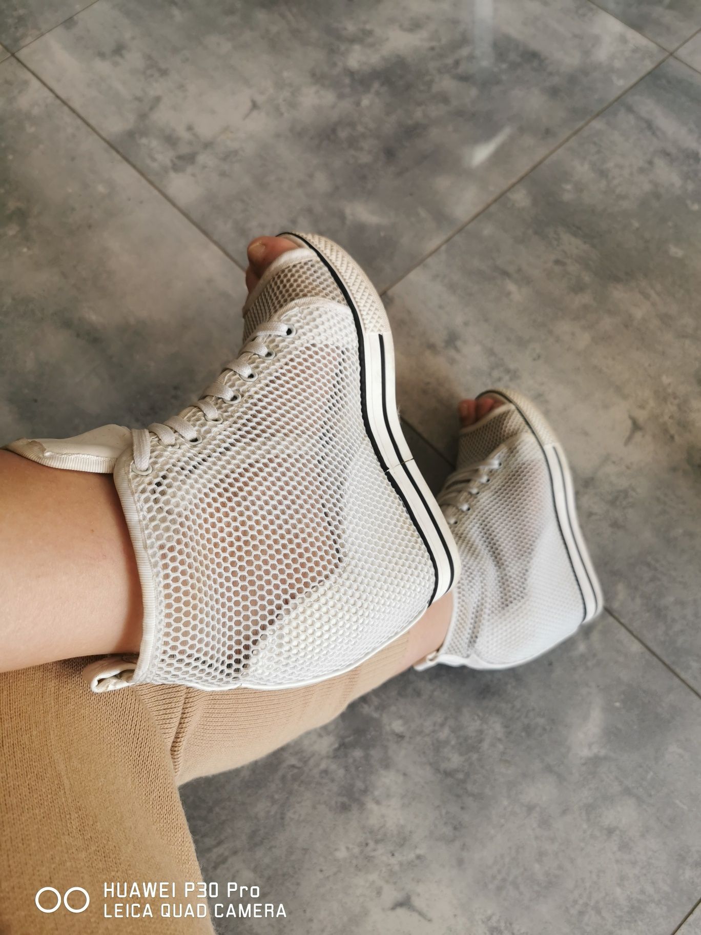 SNEAKERSY botki AŻUROWE siatka BIAŁE r. 39