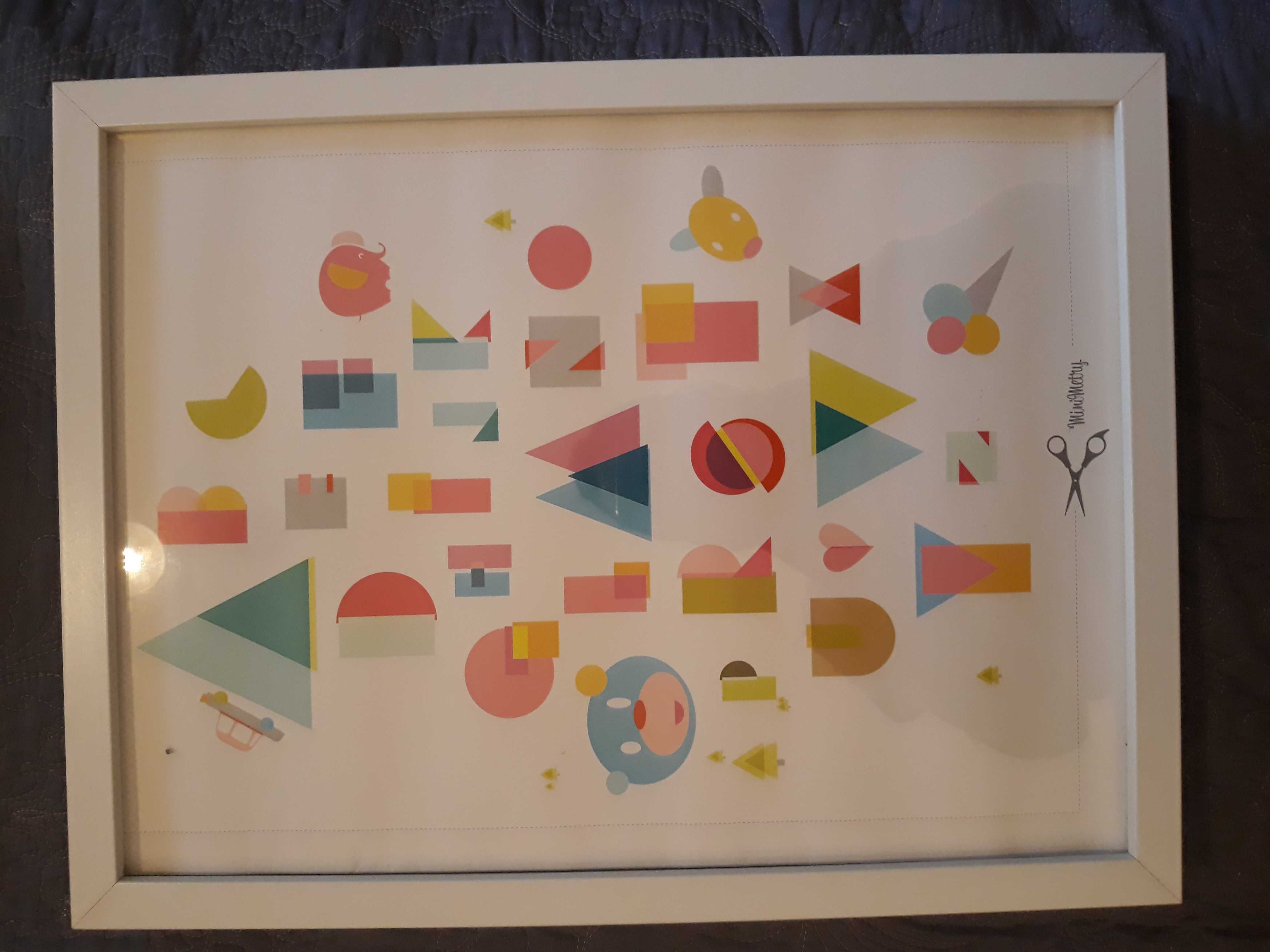 Alfabet plakat grafika dla dziecka biała ramka 42x32