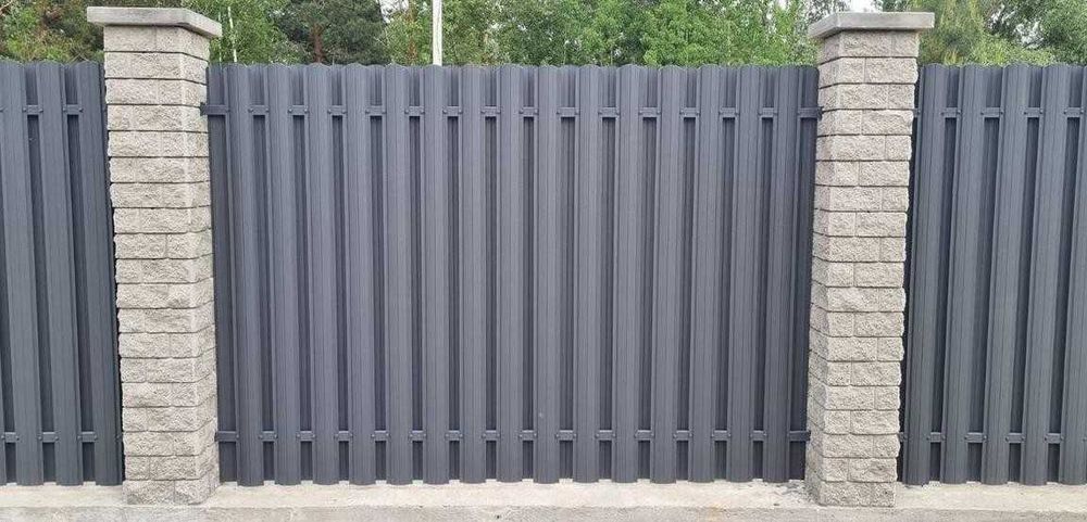 Штахетник на паркан.огорожі.брами.фасади.Паркан металевий.