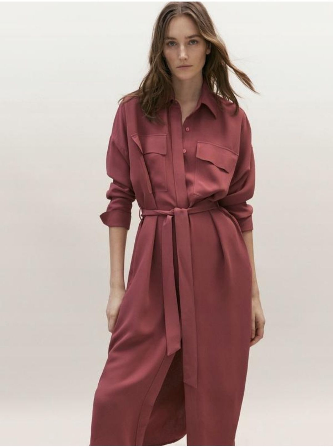 Massimo Dutti сукня сорочка міді з поясом