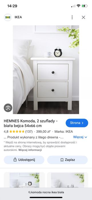 Szafka  nocna  komoda