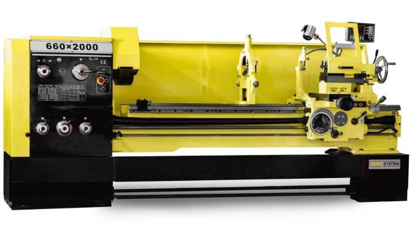 Przemysłowa Żeliwna Tokarka do metalu 660x2000 9kW odczyt cyfrowy 3os.