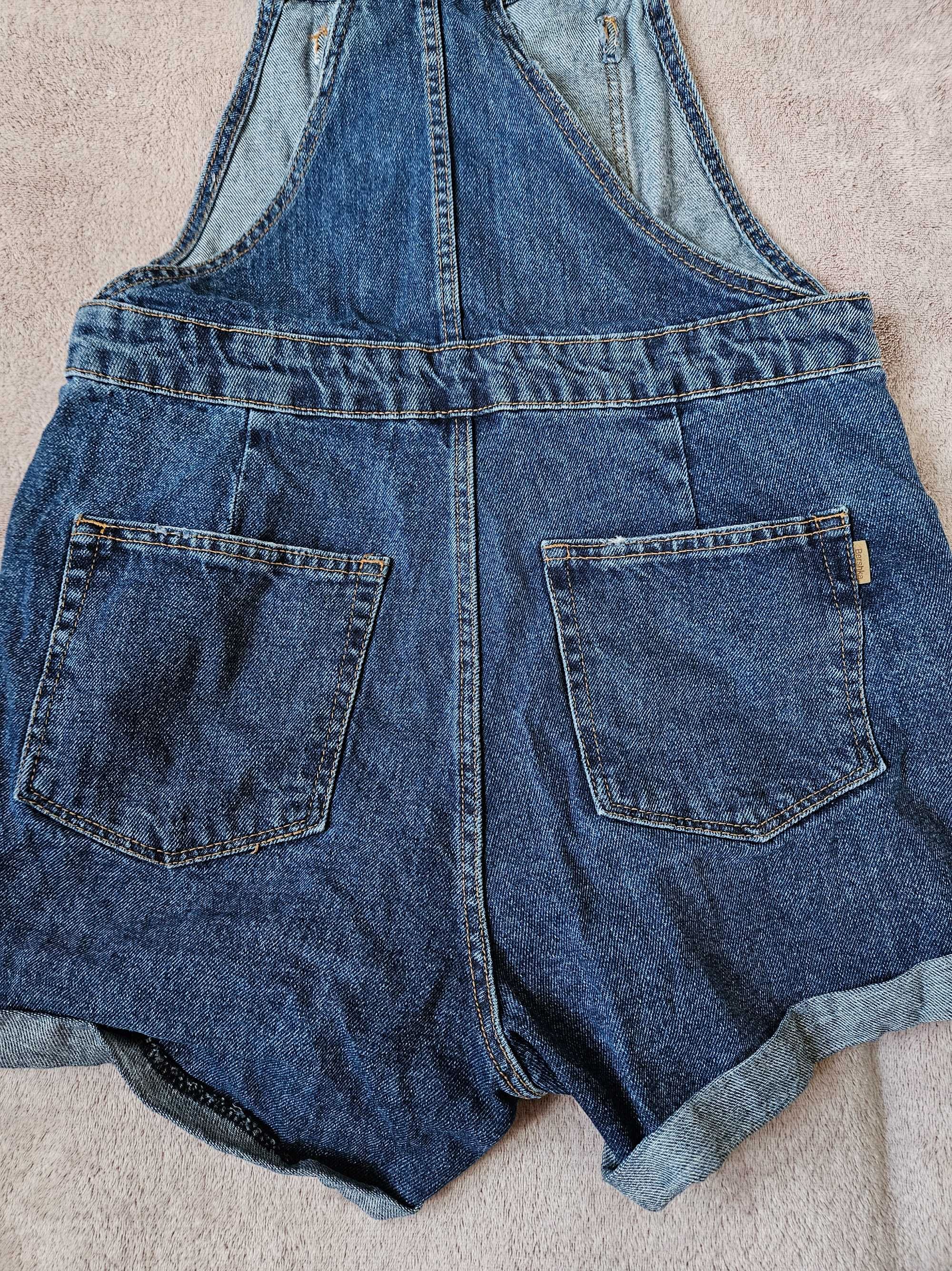 Jeansowe dżinsowe krótkie ogrodniczki bershka 40 L