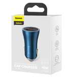 Baseus ładowarka samochodowa 40W 1x USB 1x USB-C niebieska