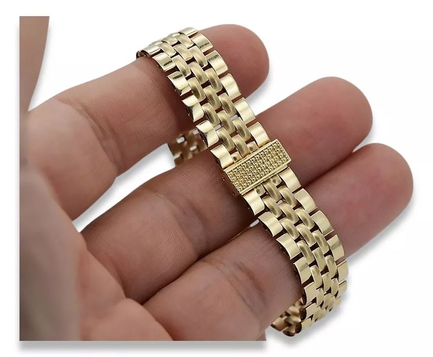 Złota bransoleta damska męska 14k styl zegarkowy coth003y&lbw008y Wr