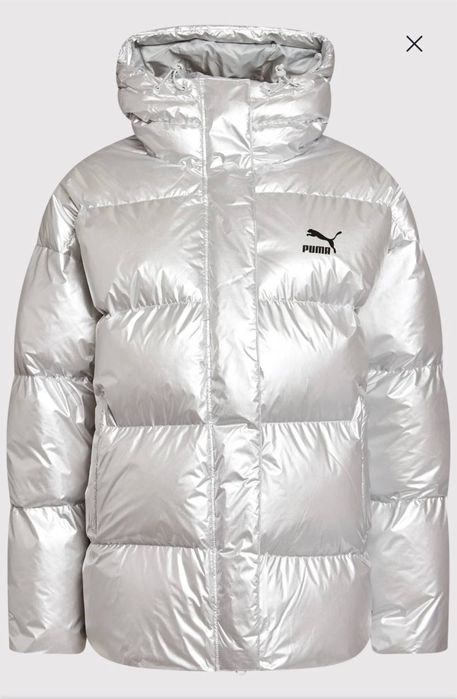 НОВИЙ PUMA ОРИГІНАЛ XS жіночий сріблястий зима пуффер  589584 10