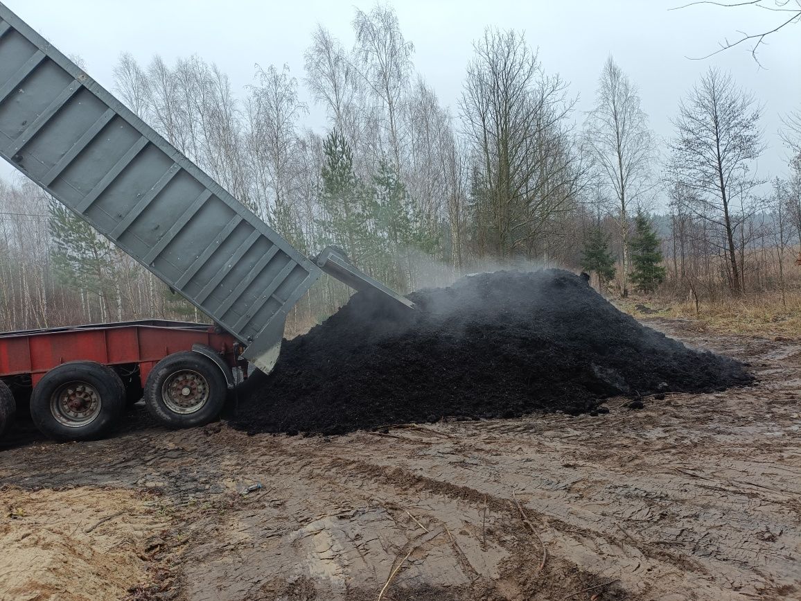 Naturalny nawóz kompost nie wapno przesiewany transport wywrotką 25m3!