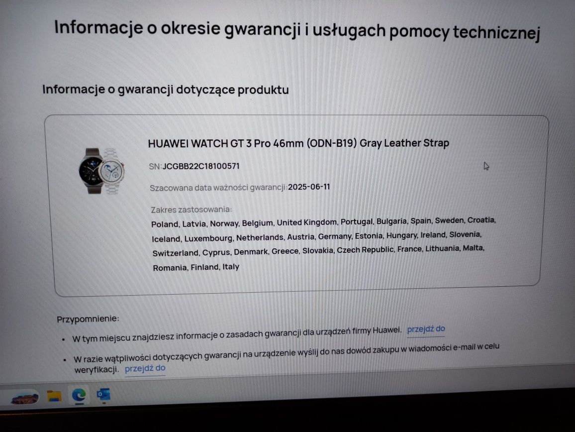 Smartwatch Zegarek Huawei watch  GT 3 pro Gwarancja