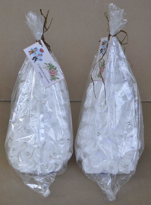 Choinki Świąteczne Wykonane Ręcznie z Płatków Kosmetycznych Nowe