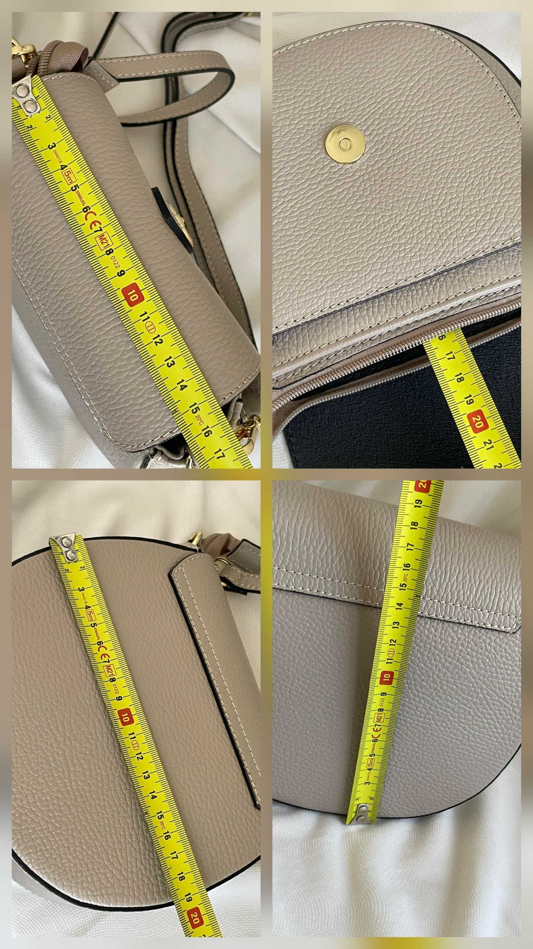 Nowa damska skórzana torebka listonoszka Made in Italy Genuine Leather