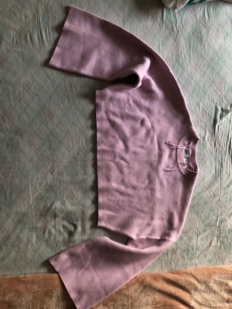 Camisola rosa de manga comprida