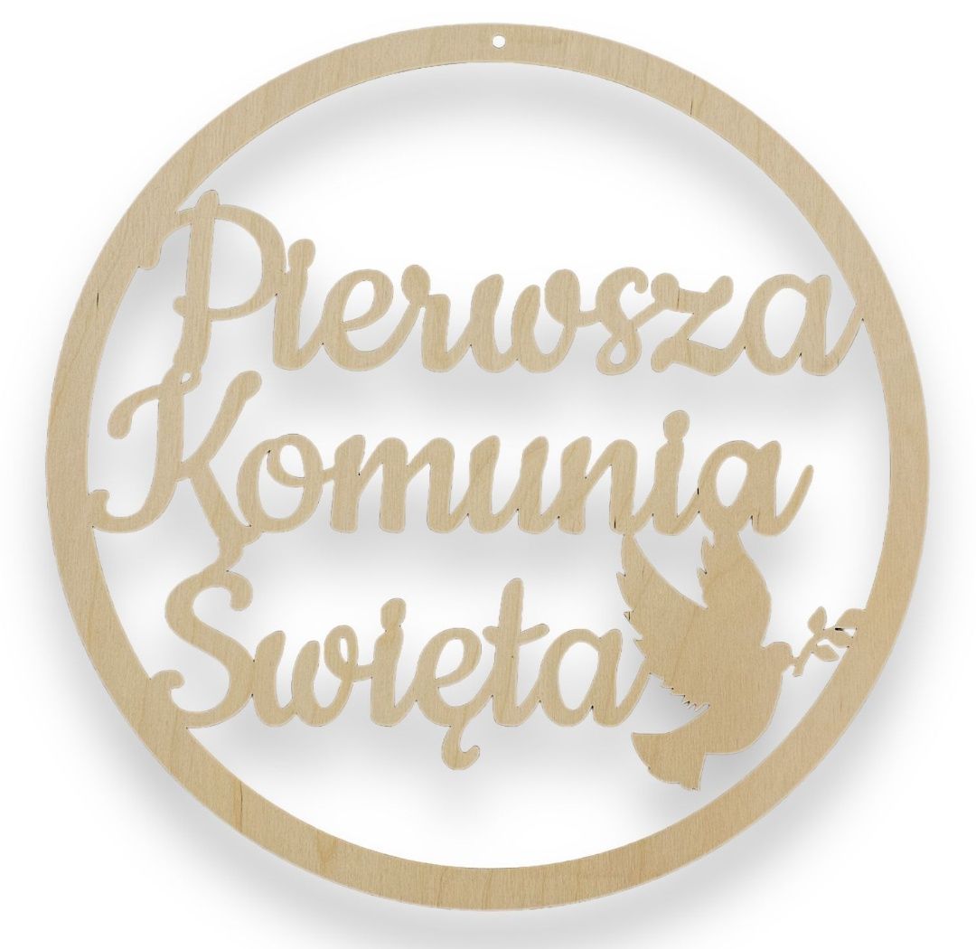 Obręcz napis Pierwsza Komunia Święta