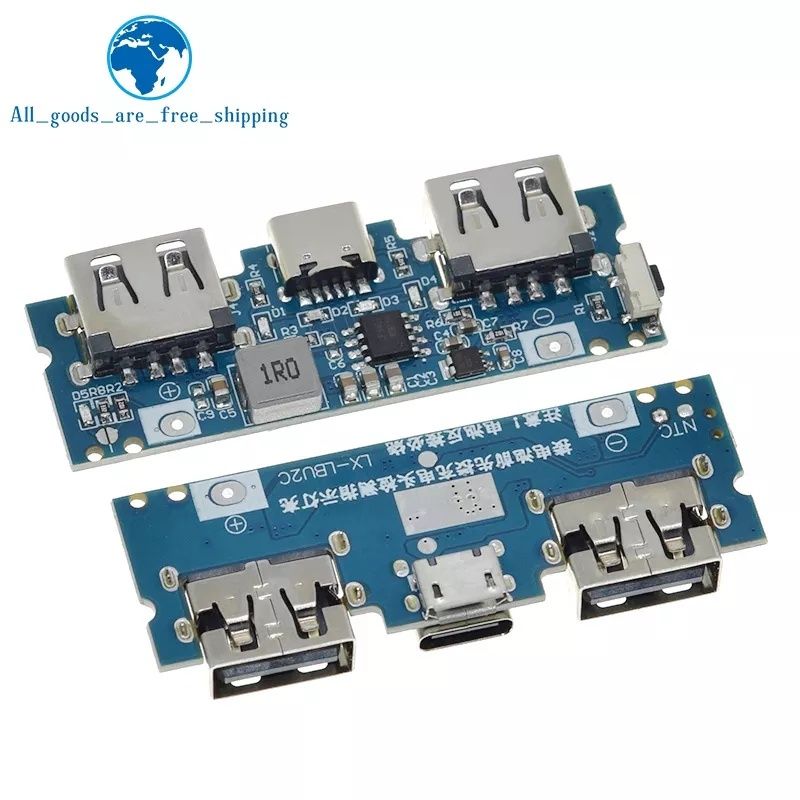 Type C Повербанк модуль зарядки. Плата контроллер USB 5 B 2.4 A