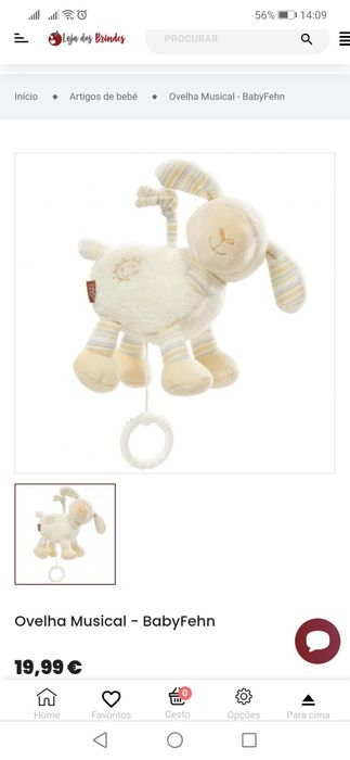 Ovelha brinquedo musical bebé da Baby fehn