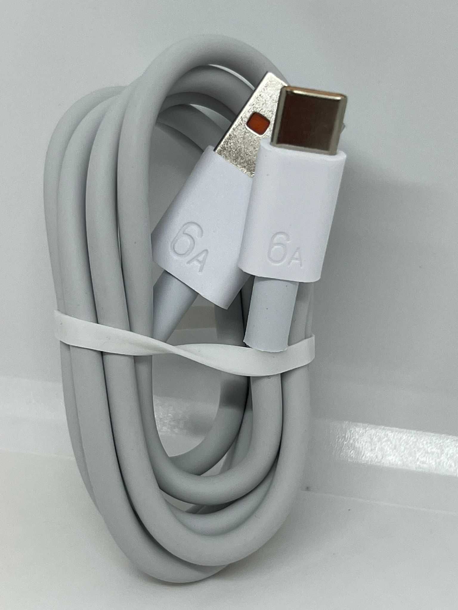 Kabel USB-USB typ C 6A super ładowanie Huawei 66W 1m bialy