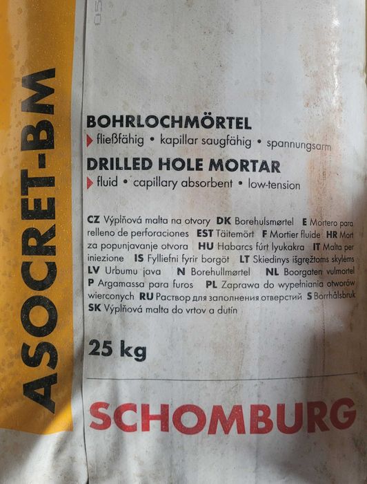 Zaprawa do wypełniania ubytków 25 KG ASOCRET-BM SCHOMBURG