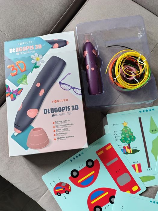 Długopis 3D Forever zestaw, wkłady wzory szablony