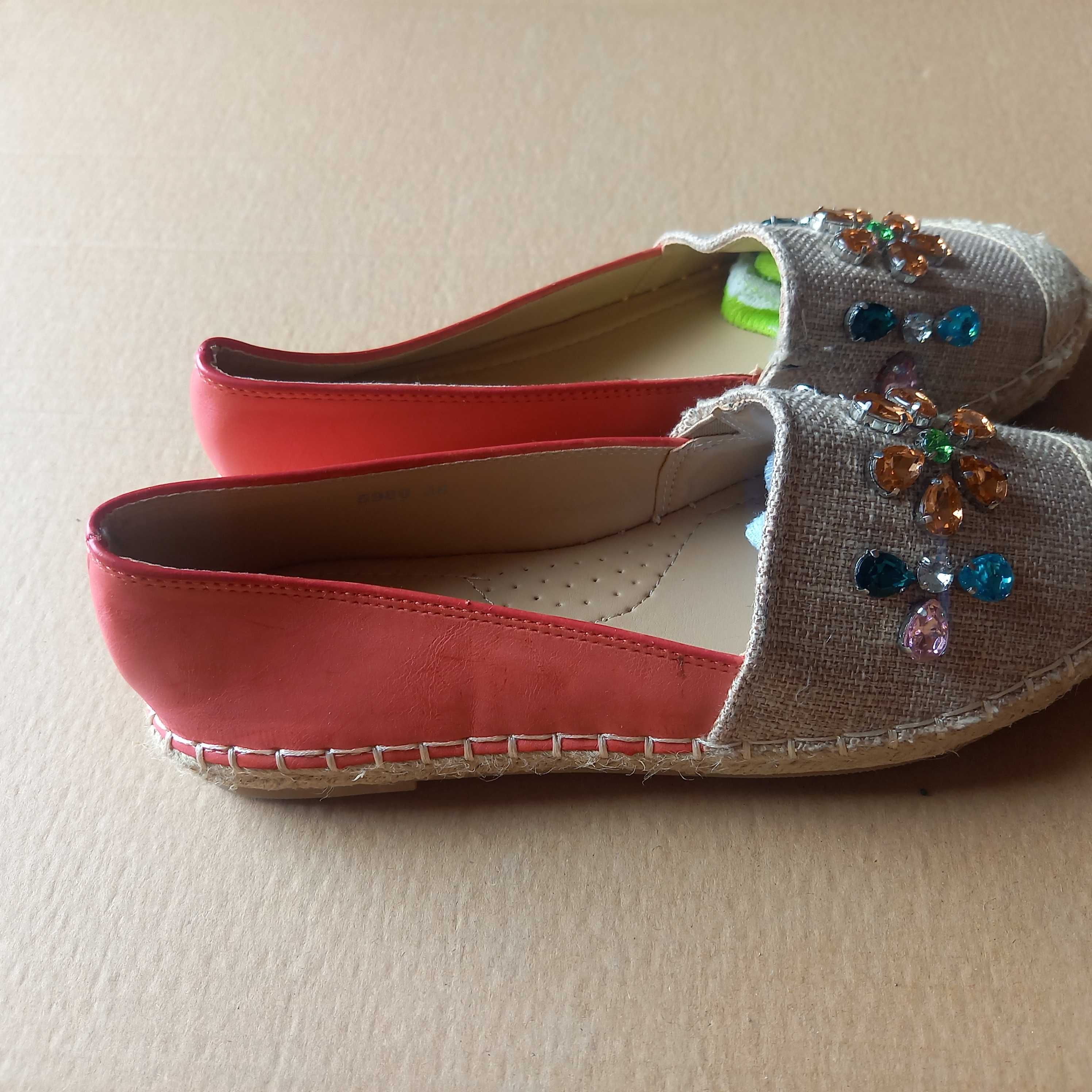 espadryle z diamencikami nowe 38