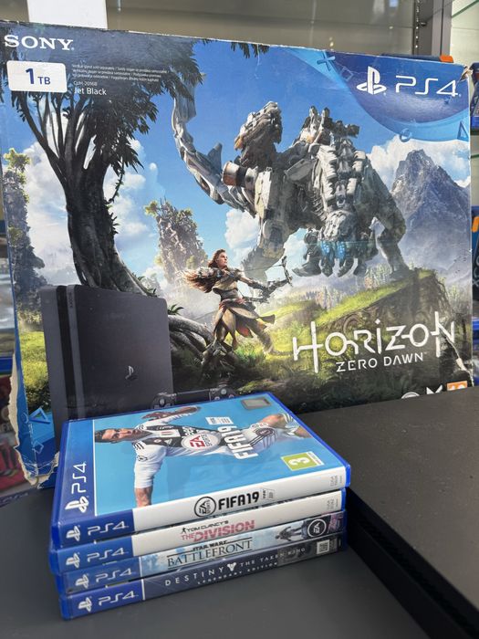 Ps4 Slim 1Tb + 4 Gry + Gwarancja