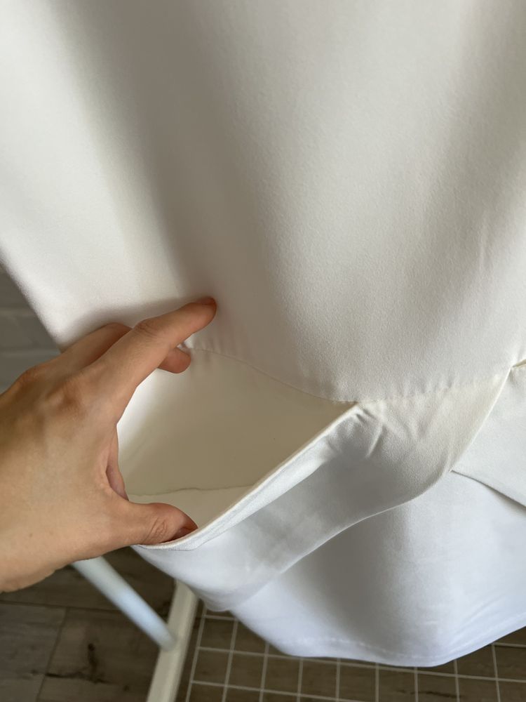 Молочна біла сукня сарафан міні