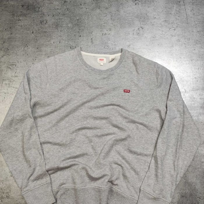 MĘSKA Bluza PREMIUM szara Małe Logo Klasyczna Bawełna Levis Strauss