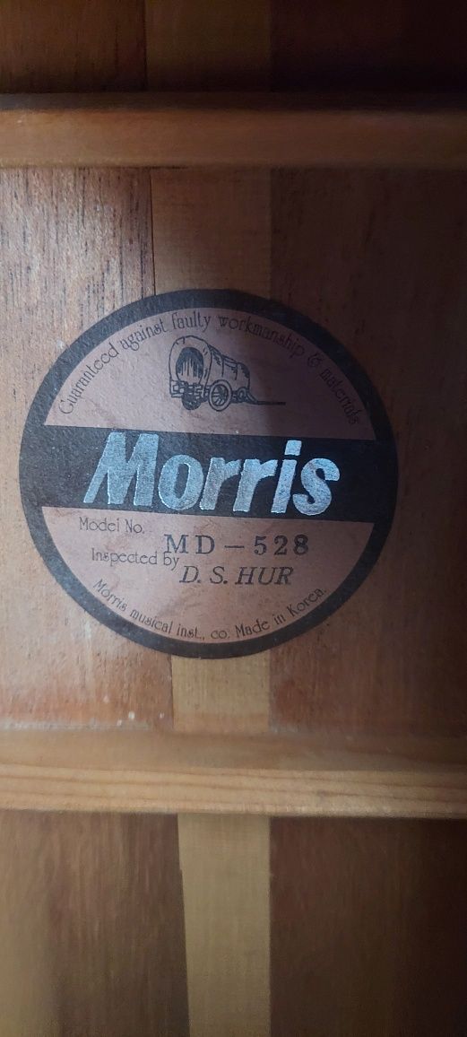 Gitara akustyczna MORRIS model 528, potężny dreadnought z lat 70-tych