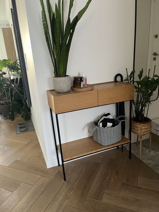 Konsola 80 cm drewno dąb fornir Papierowka
