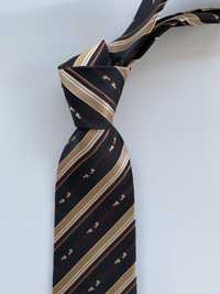 Krawat męski nowy 9 cm szerokość kolor brąz