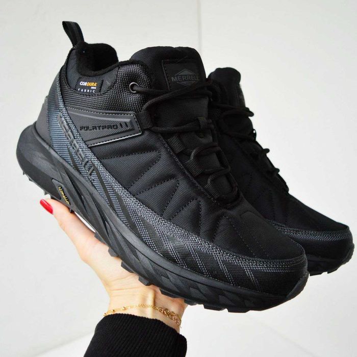 Merrell Float Pro Cordura Black чорні високі чоловічі зимові кросівки