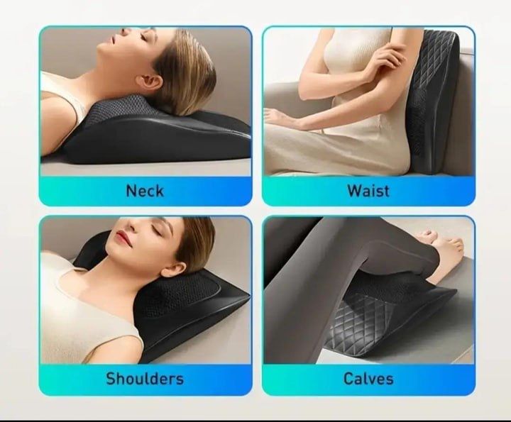 Подушка масажер для шиї, спини та всього тіла на акумуляторі