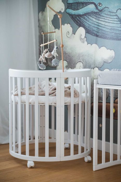 Okrągłe łóżeczko dziecięce Waldin 7w1