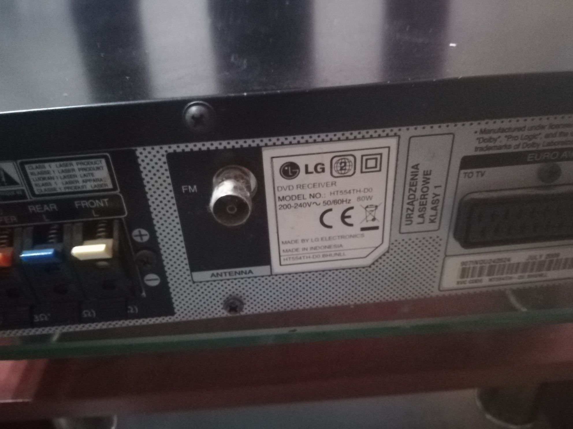 Kino domowe LG DVD Ht554 Th- D0 + 4 głośniki  LG + Subwoofer Panasonic