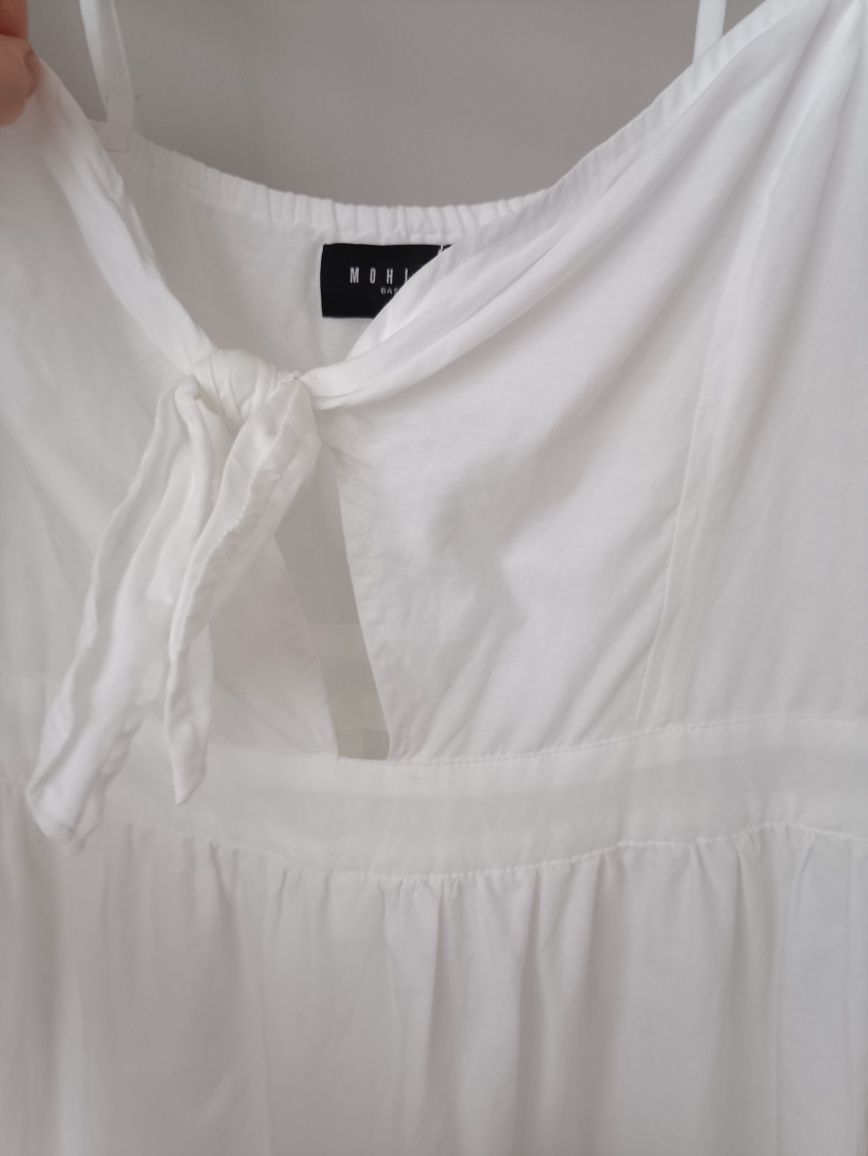 Mohito 38 M 40 L biała ażurowa sukienka na ramiączkach bawełna
