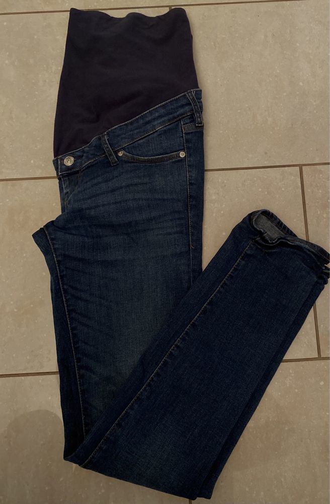 H&M mama ciążowe grafit spodnie jeans rurki r. 40/L  lycra