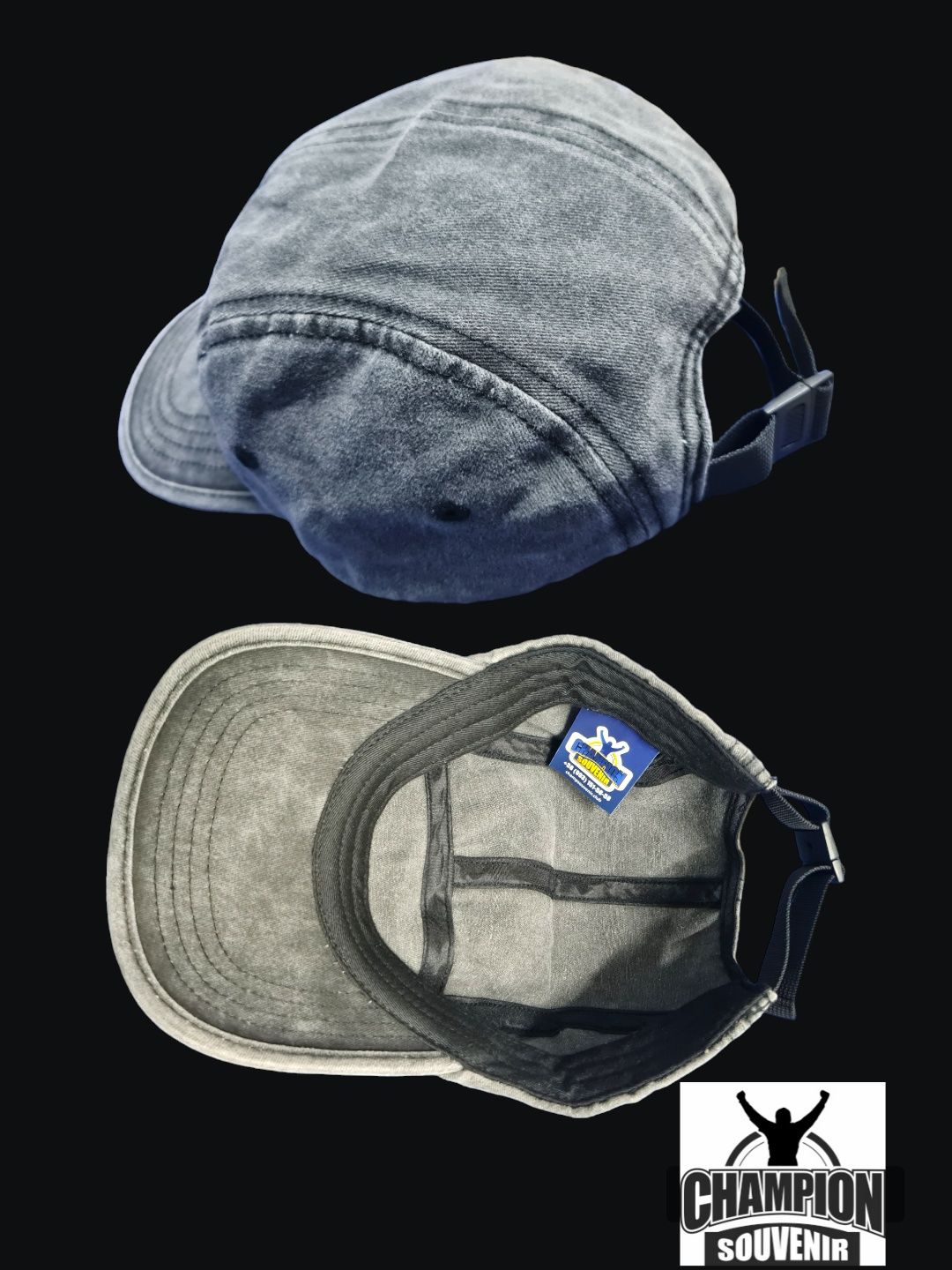 Кепка/бейсболка джинсова сіра з лого TMT тм Флойда Майвезера бокс одяг