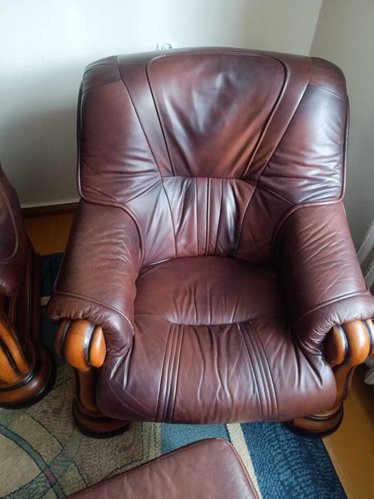 Skórzany komplet wypoczynkowy