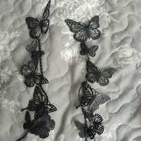 Piękne kolczyki motyle, czarne