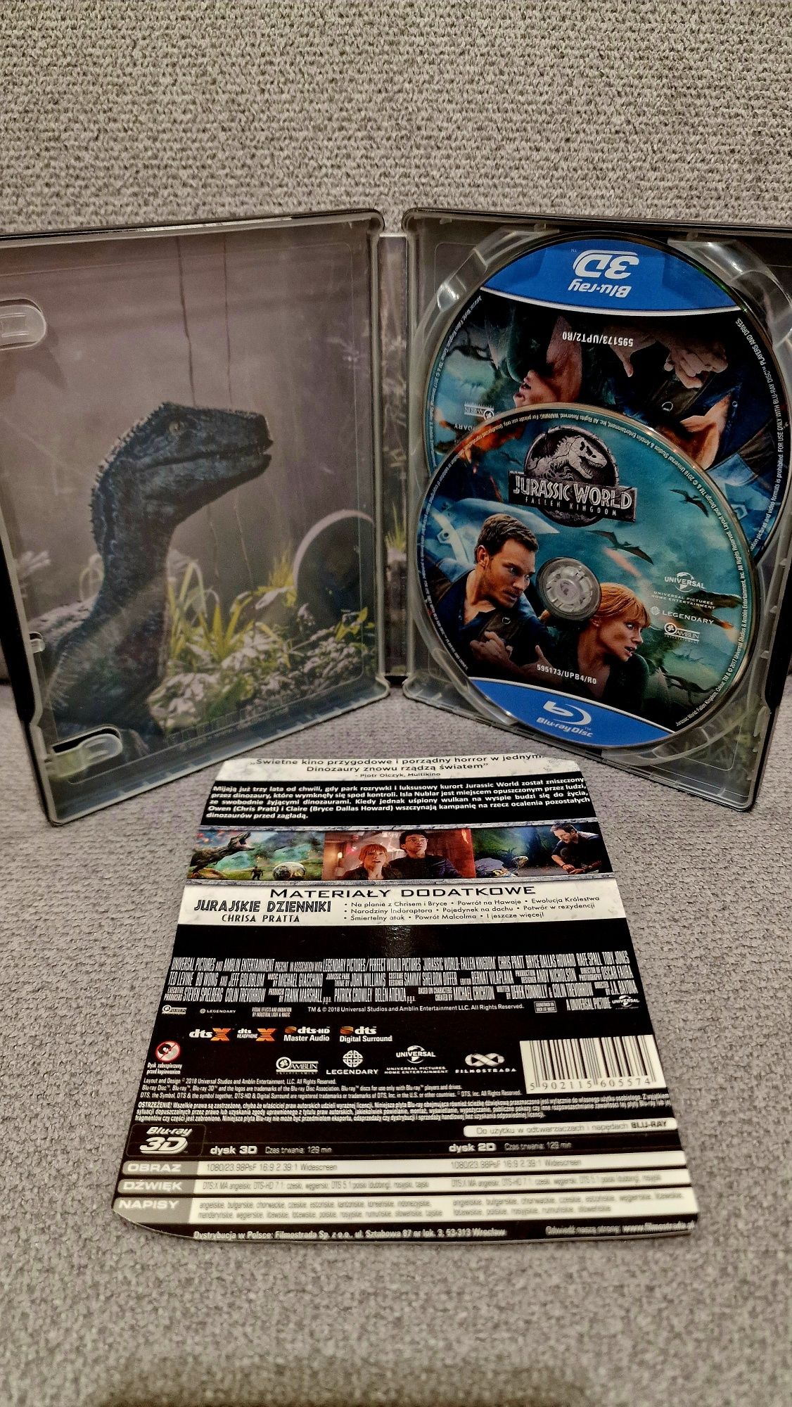 Jurassic World Upadłe Królestwo (2d + 3d) na blu-ray (steelbook) PL