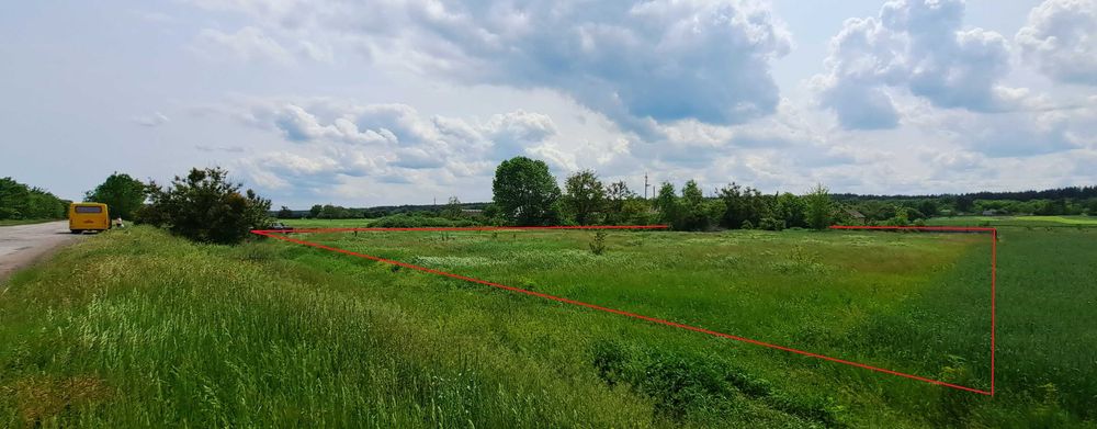 Дві фасадні ділянки над дорогою P10 Черкаси Дніпро 46 соток. Фасад 50м