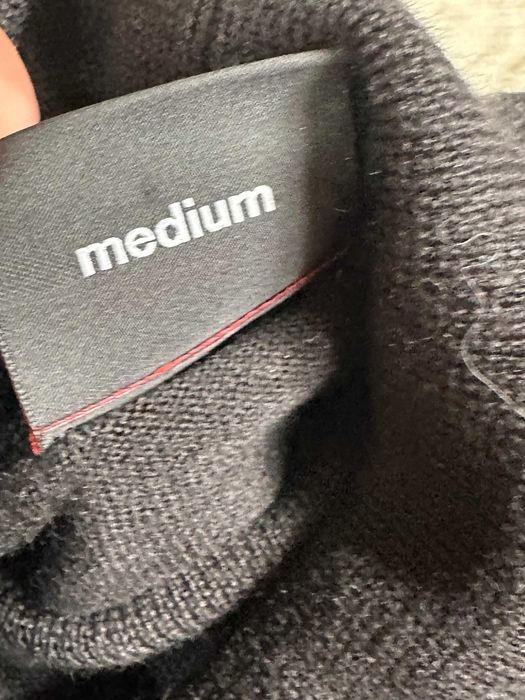 STRELLSON męski wełniany sweter golf czarny 100% virgin wool merino M
